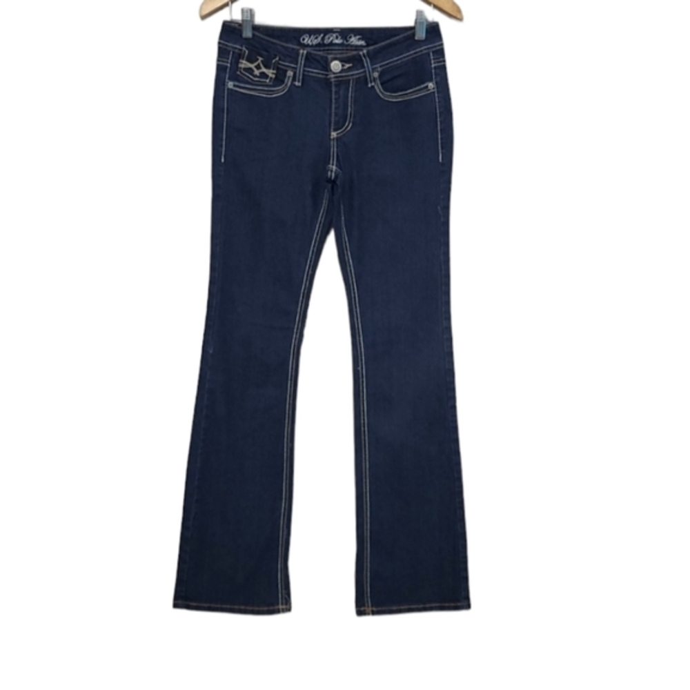 US Polo Assn  Denim Jeans Women's‎ 3/4  Blue Boot Cut Straight Leg